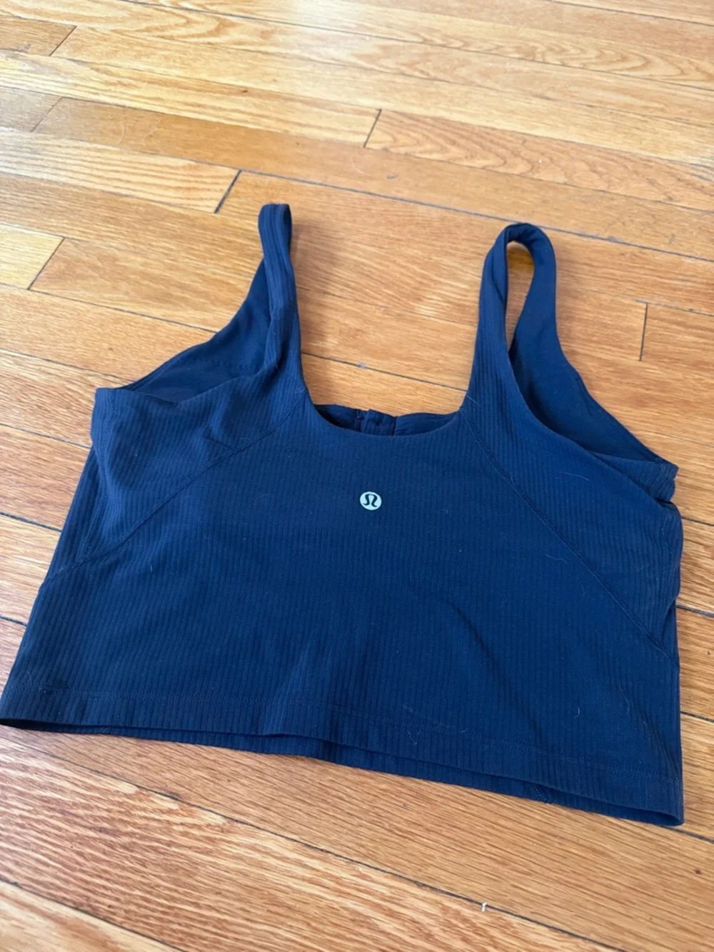 Lululemon Ribbed Button-Front Crop Tank Top - Black - Picture 5 of 7